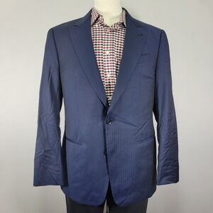 Armani Collezioni Men's Sport Coat Blazer Two Button GLINE Navy Blue 42-43